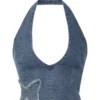 Retro Style Denim Halter