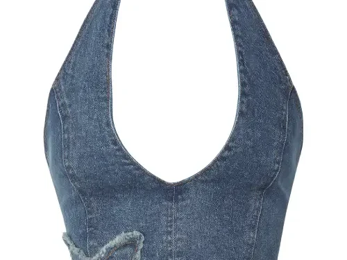 Retro Style Denim Halter
