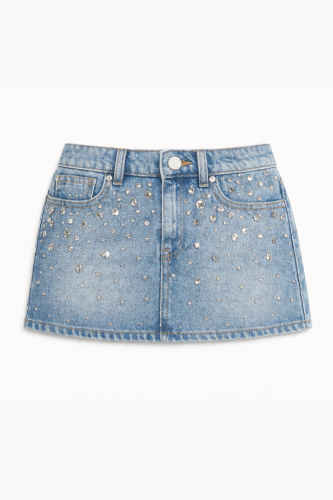falda piedras Falda mini jean glam